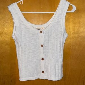 Roxy Small White Button Up Tank Top